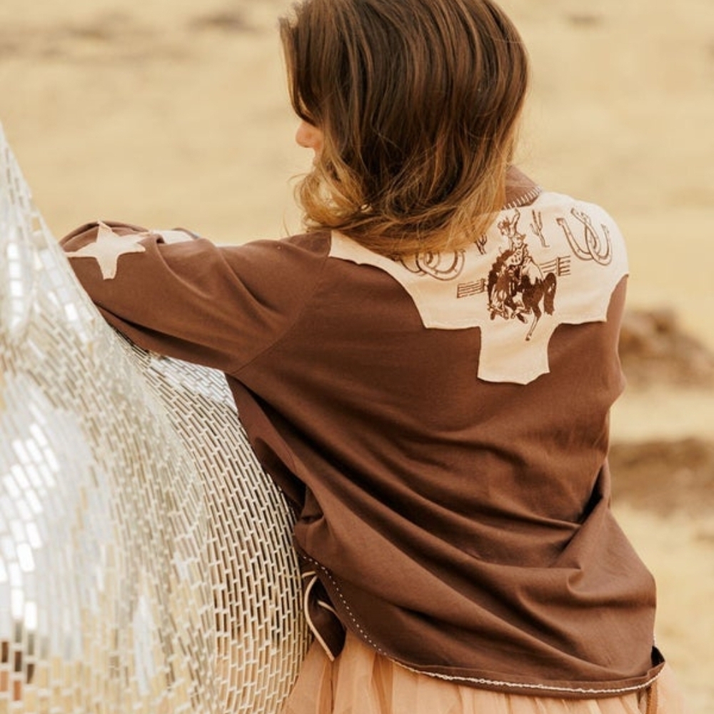 Brown Western-Style Button Down Shirt